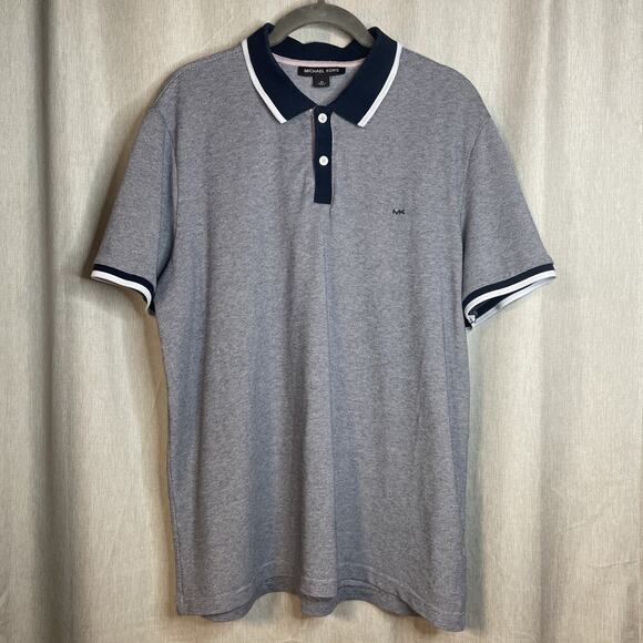 Michael Kors Other - Men’s Michael Kors Polo Shirt Size XL Stretch Active Golf Heathered Navy Blue